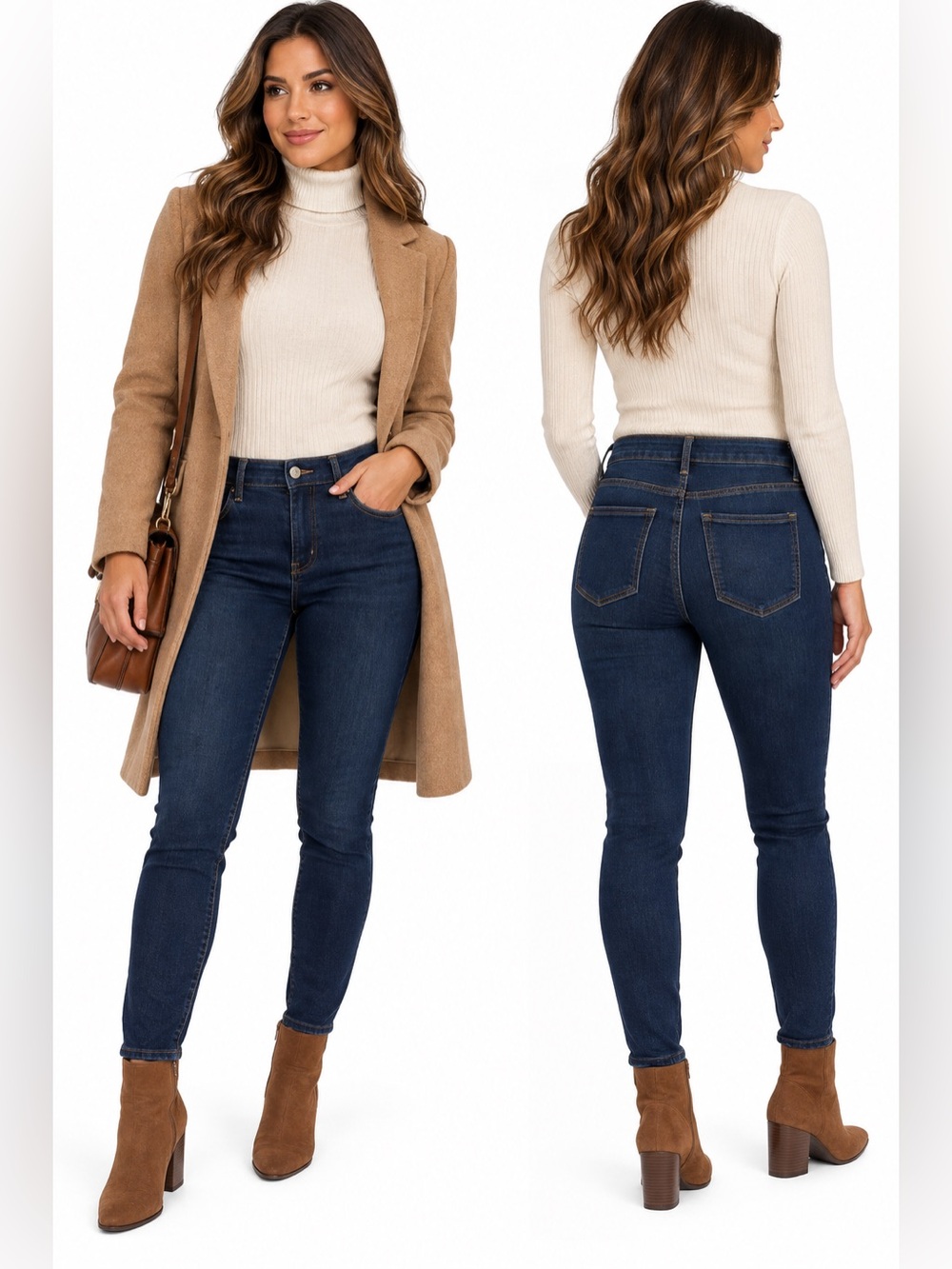 Zara Woman Premium Denim Collection Dark Wash Skinny Jeans Size 8